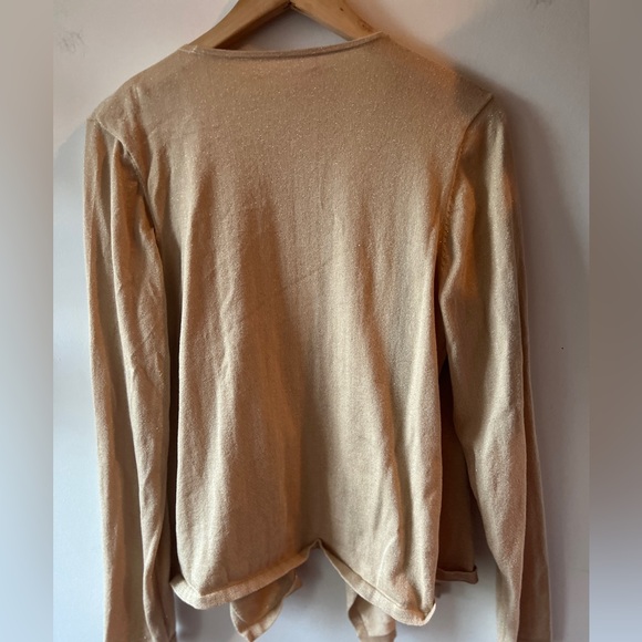 Lilly Pulitzer Gold Sparkly Open Cardigan / Sweater L - Picture 7 of 10